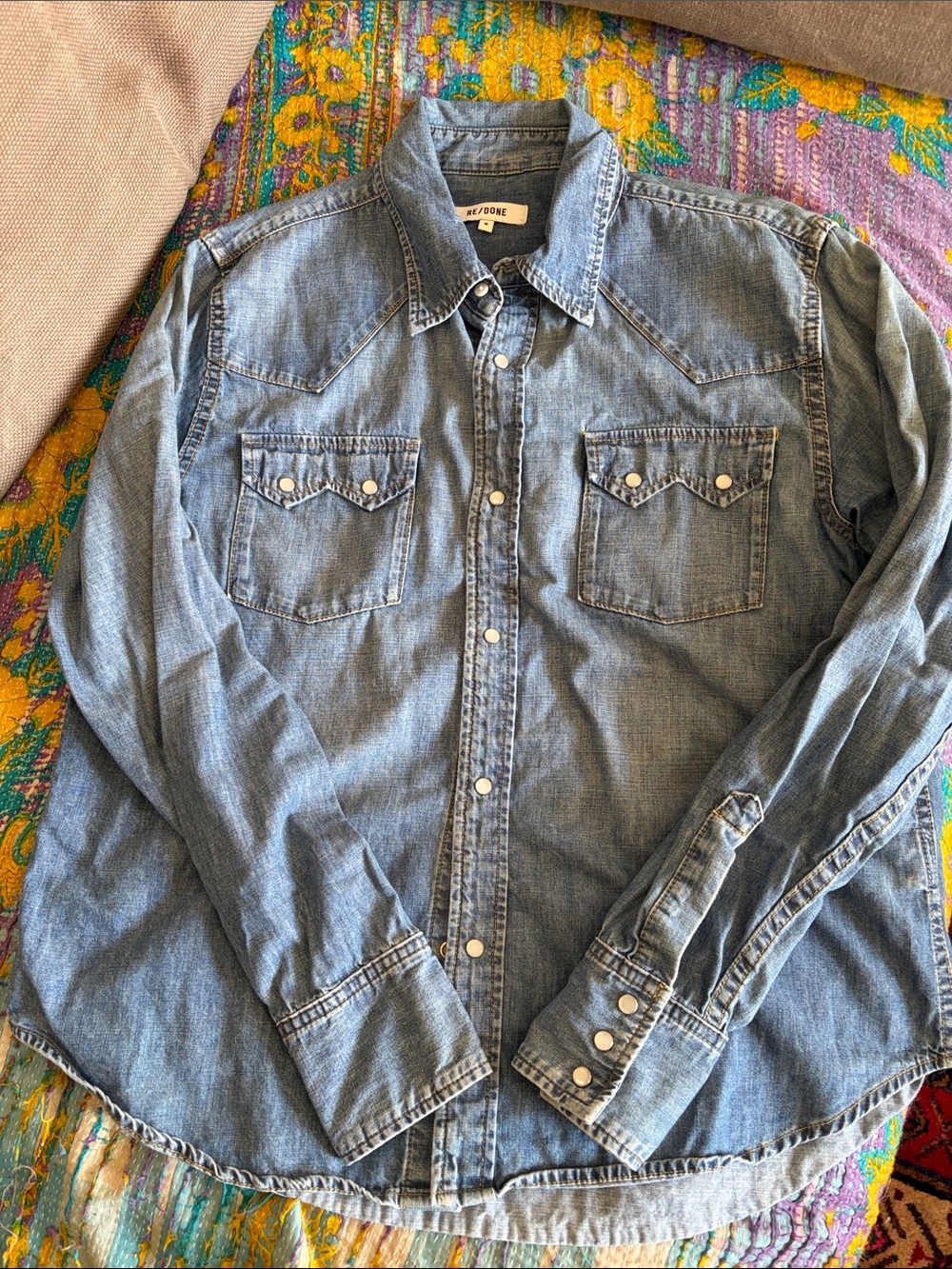 LN RE/Done Denim Western Shirt - Pearl Snaps